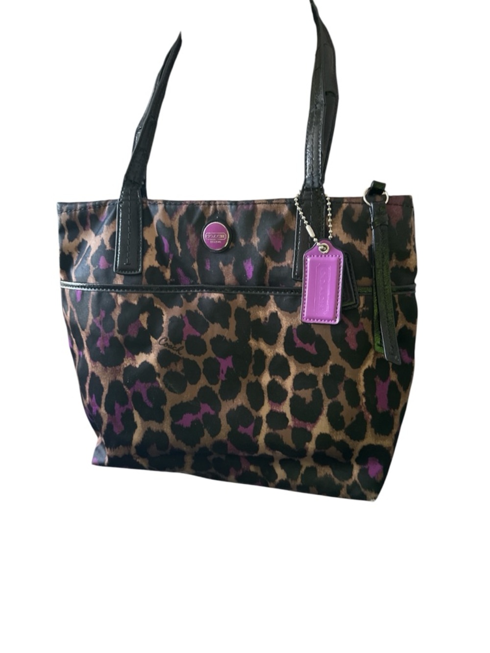 Vintage Coach Project Madison Ocelot Leopard Print Nylon Tote.